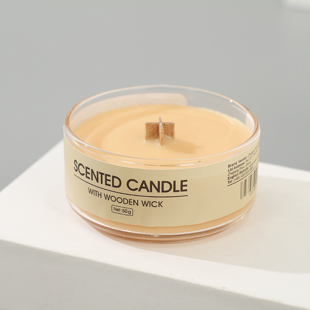 Vela Perfumada Con Mecha De Madera (50g) (limón Y Lirio) 