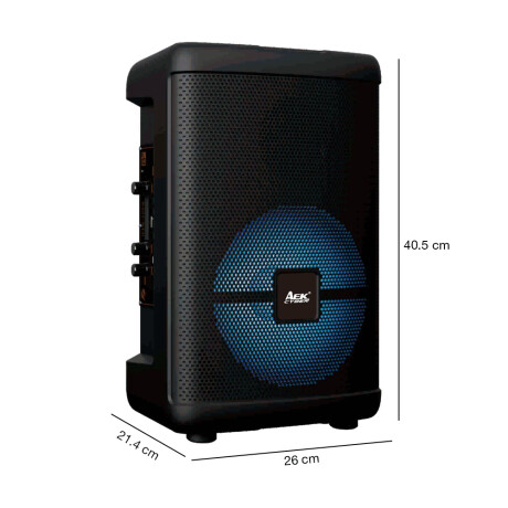 Parlante Portátil AEK S-10808 8'' Karaoke BT USB Micro Luz Negro