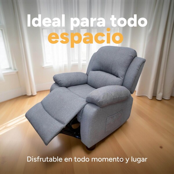 Sofá Sillón Poltrona Reclinable Masajeador Electrico Color Tela Gris Color Gris