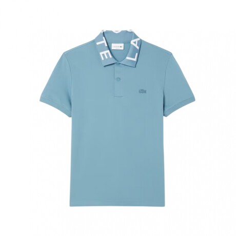 LACOSTE POLO PIQUE JACQUARD MC CELESTE