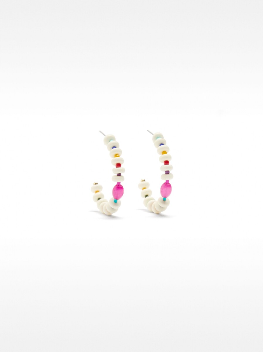 Aros Con Cuentas Multicolores - multicolor 