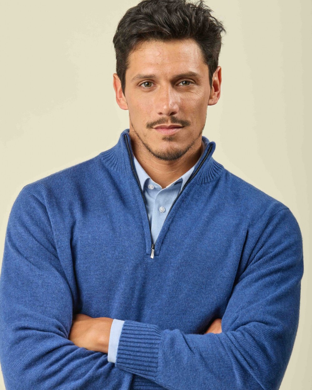 Buzo Lambswool Medio Cierre Jean