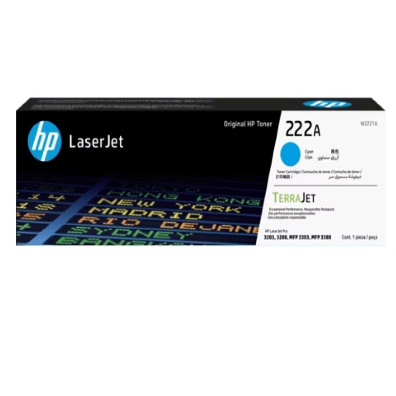 HP - 222A - Toner cartridge - Cyan - ORIGINAL LASERJET TONER HP - 222A - Toner cartridge - Cyan - ORIGINAL LASERJET TONER