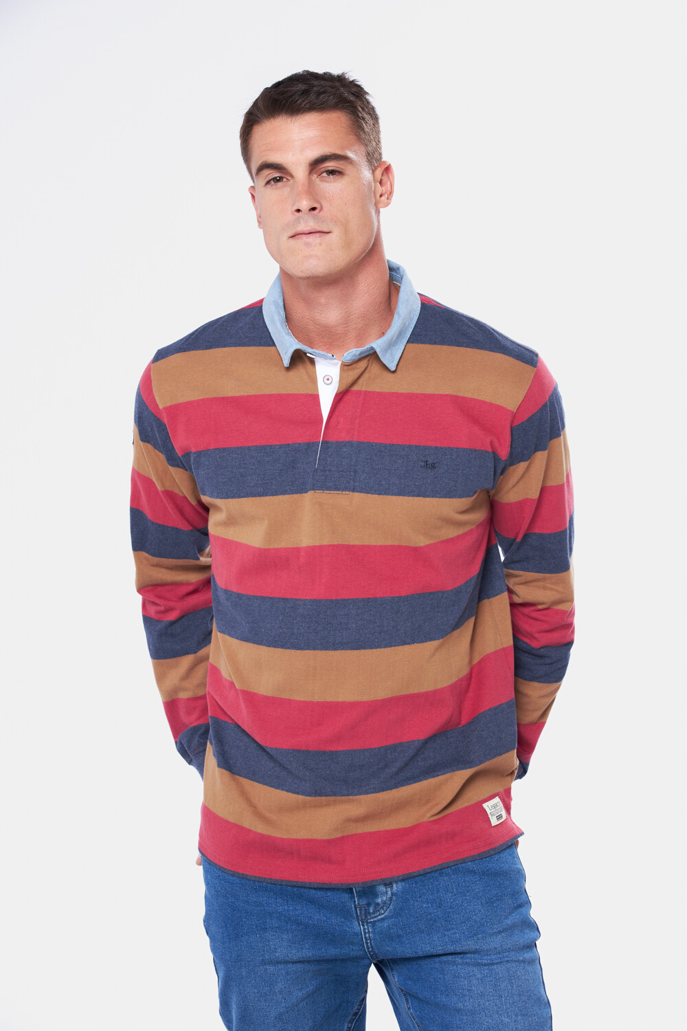 REMERA POLO RAYADA Ladrillo