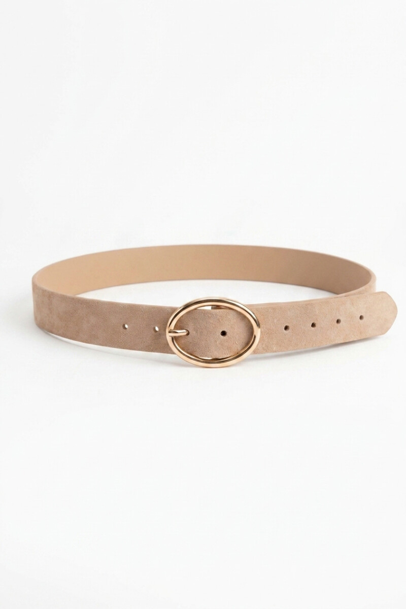 Cinturón simil gamuza beige