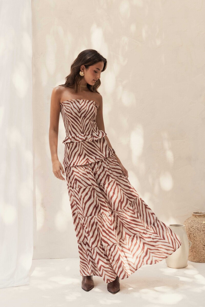 FALDA MAR MAROON WILD ZEBRA FALDA MAR MAROON WILD ZEBRA