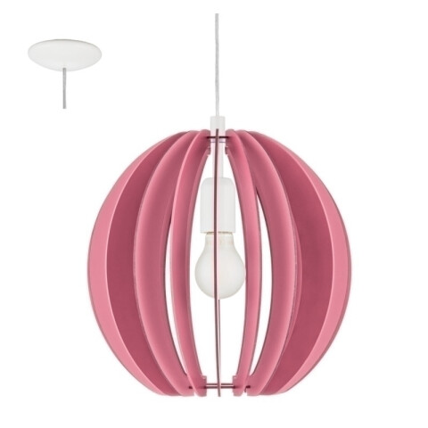 Lámpara colgante infantil madera rosa Ø30 FABELLA EG0363