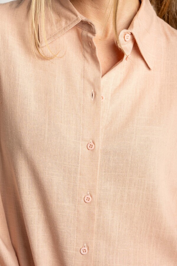 Camisa Con Lino Rosa