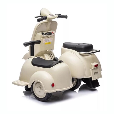 Moto A Batería VESPA Para Niños Con Asiento Para Acompañante - Beige Moto A Batería VESPA Para Niños Con Asiento Para Acompañante - Beige