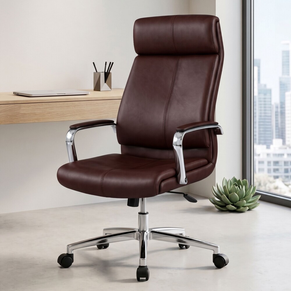 Silla de oficina Cromada Mariposa - Vortex Marrón