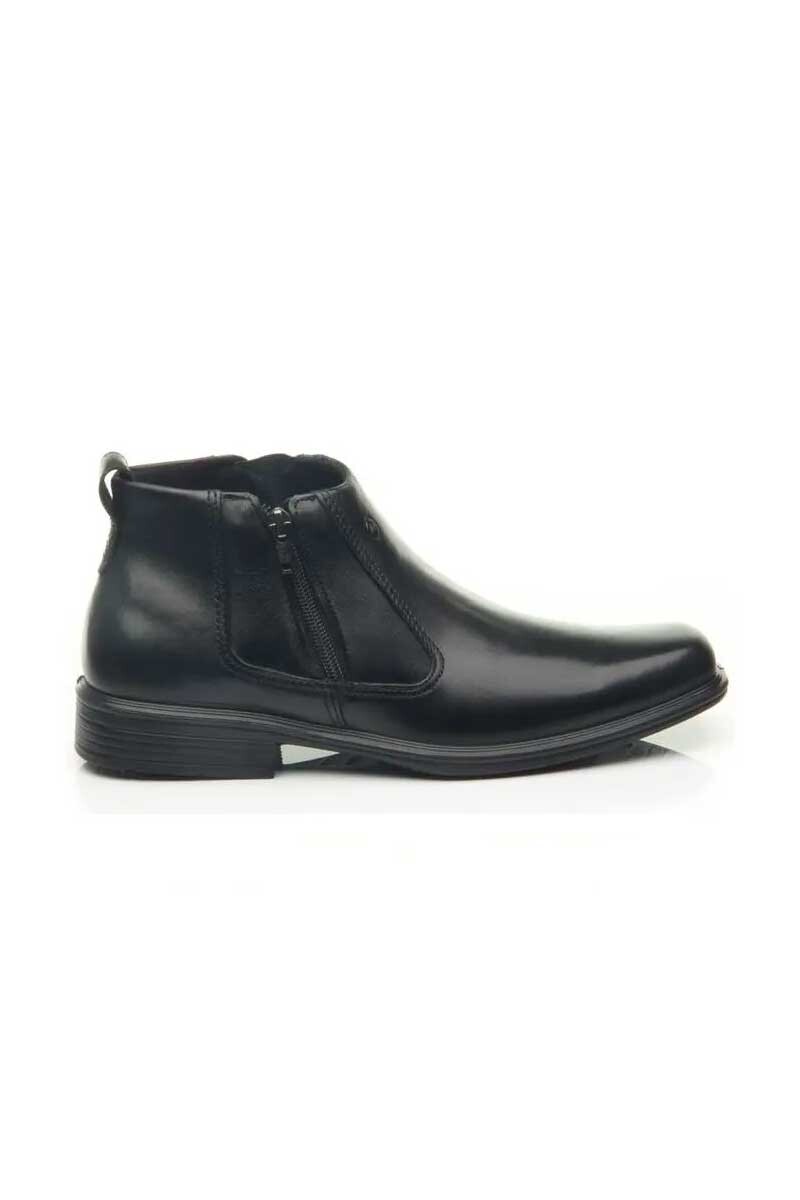 BOTIN PEGADA HOMBRE CUERO CON CIERRE 124751 Negro