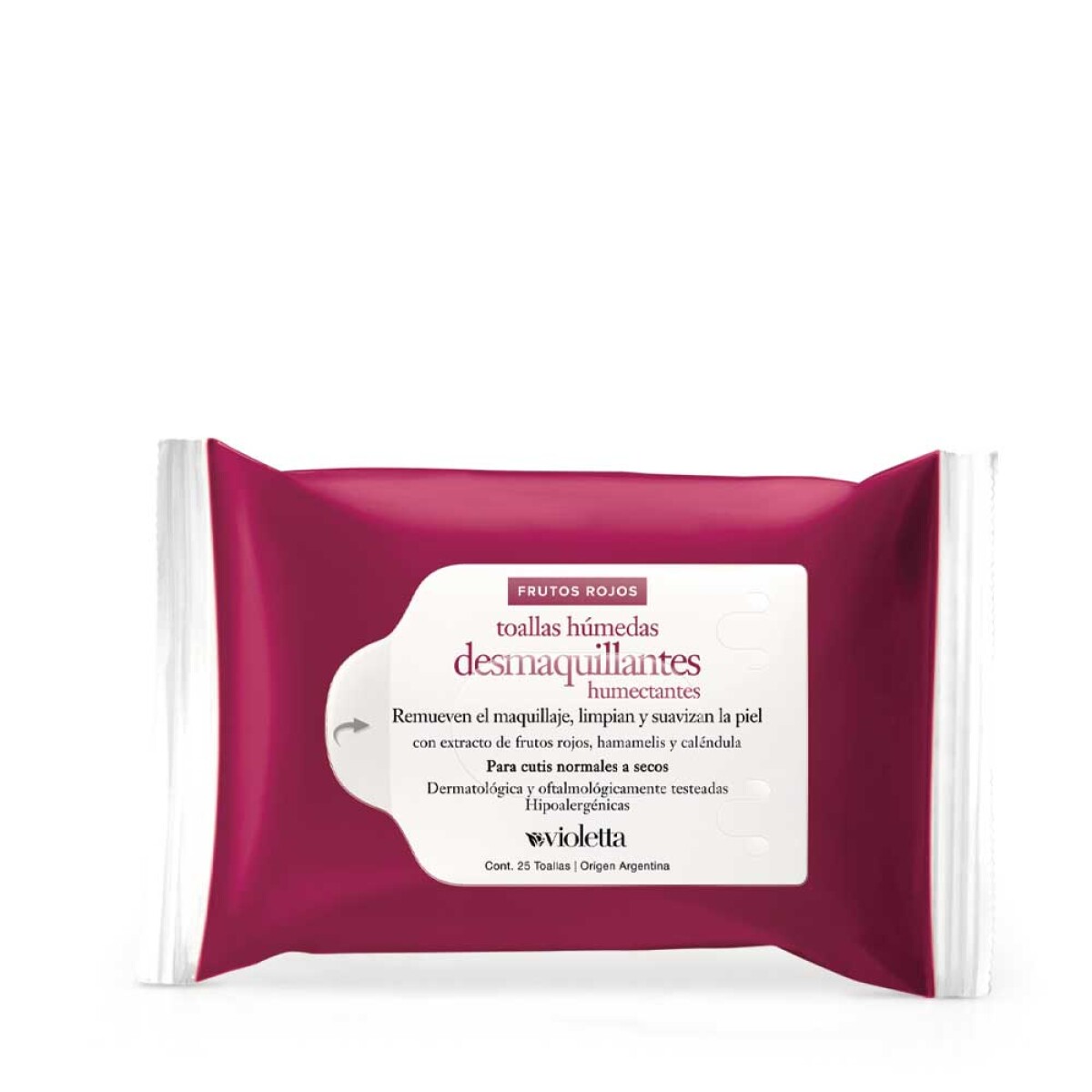 Toallas Desmaquillantes Violetta Frutos Rojos 25 unidades 