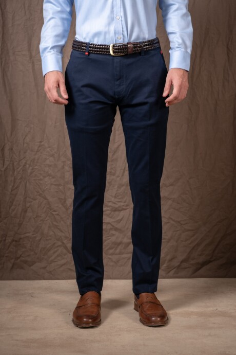 Pantalón gabardina slim Azul marino