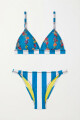 BIKINI LEBLON RAYAS AZUL
