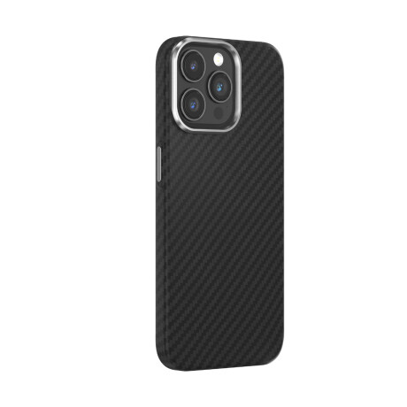 Protector Case Ultra-thin de Fibra de Carbono Magnética para iPhone 15 Pro Max Black