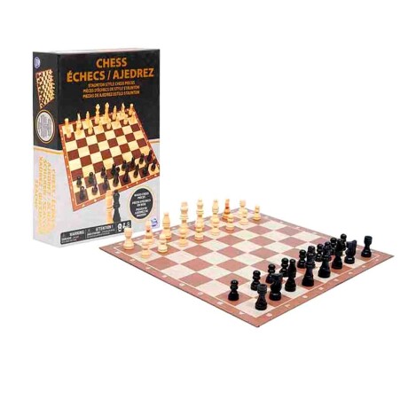 Juego clasico Ajedrez Black Gold tablero + 32 piezas 001