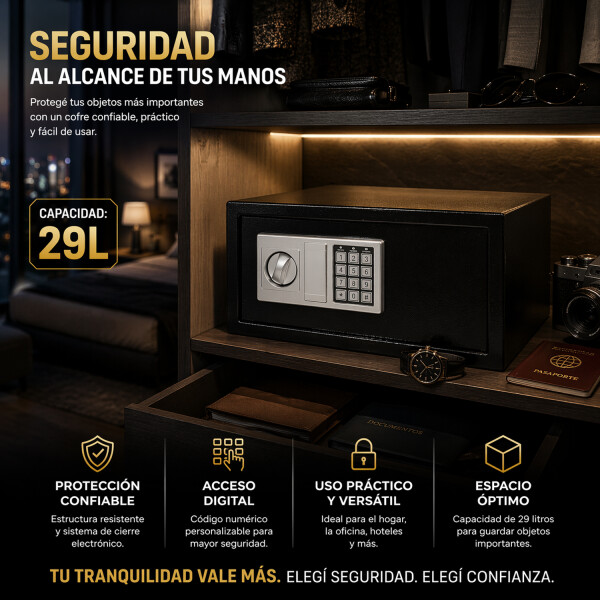 Cofre De Seguridad Digital 29l Indicador Led 7.3 Kgs 420ea COFRE DE SEGURIDAD 420EA