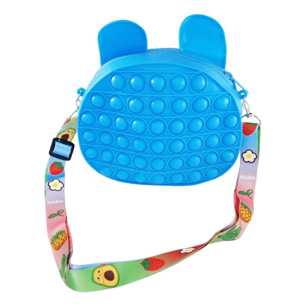 Cartera Pop It Multicolor Niños Infantil Regalo Burbujas Color Variante Celeste