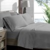Juego de Sábanas 1 Plaza Home Class Lisas 180 Hilos 100% Algodón Gris