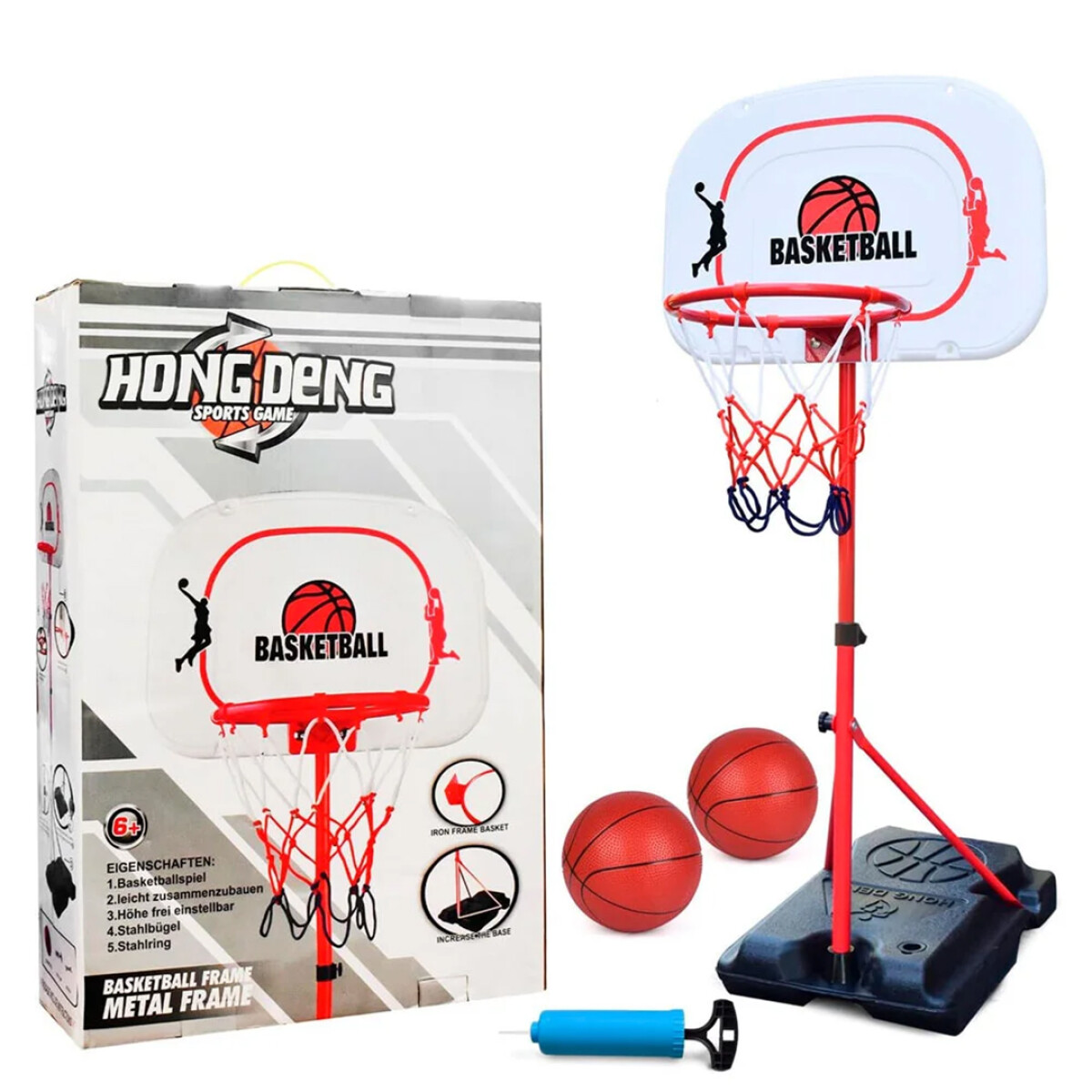 Tablero Basket con Pie para Niño Altura 1.10MTS - BLANCO-ROJO 