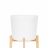 MACETA CERAMICA L MINIMALISTA CON SOPORTE BAJO