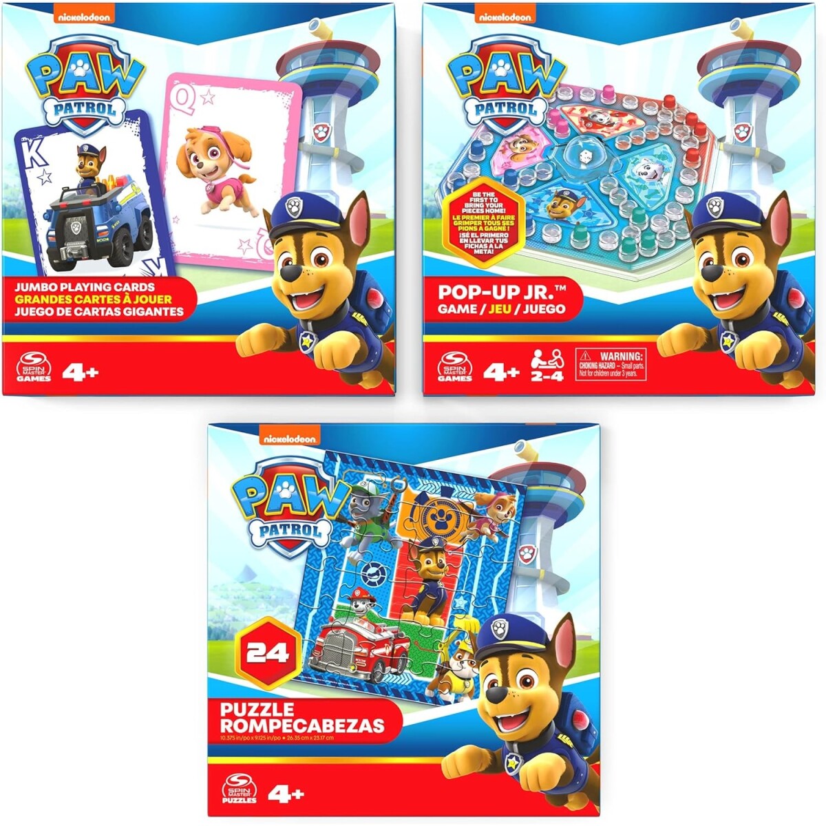Set 3 Juegos de Mesa Patrulla Canina 
