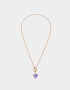 Cadena Corta con Dije Strass Corazón Collar Con Dije De Corazón - Dorado