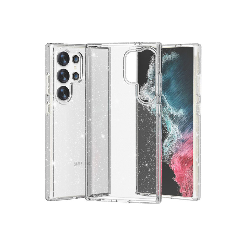 Protector rígido Samsung Galaxy S24 Ultra transparente con brillos Protector Rígido Samsung Galaxy S24 Ultra Transparente Con Brillos
