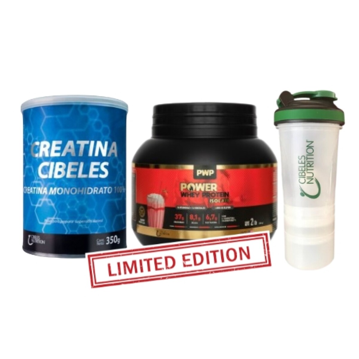 CREATINA CIBELES 350 GR + POWER WHEY PROTEIN VAINILLA 2 LB + SHAKER GRATIS 