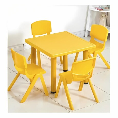 Mesa Cuadrada de Plástico y Metal para Niños 60x60cm Dorado