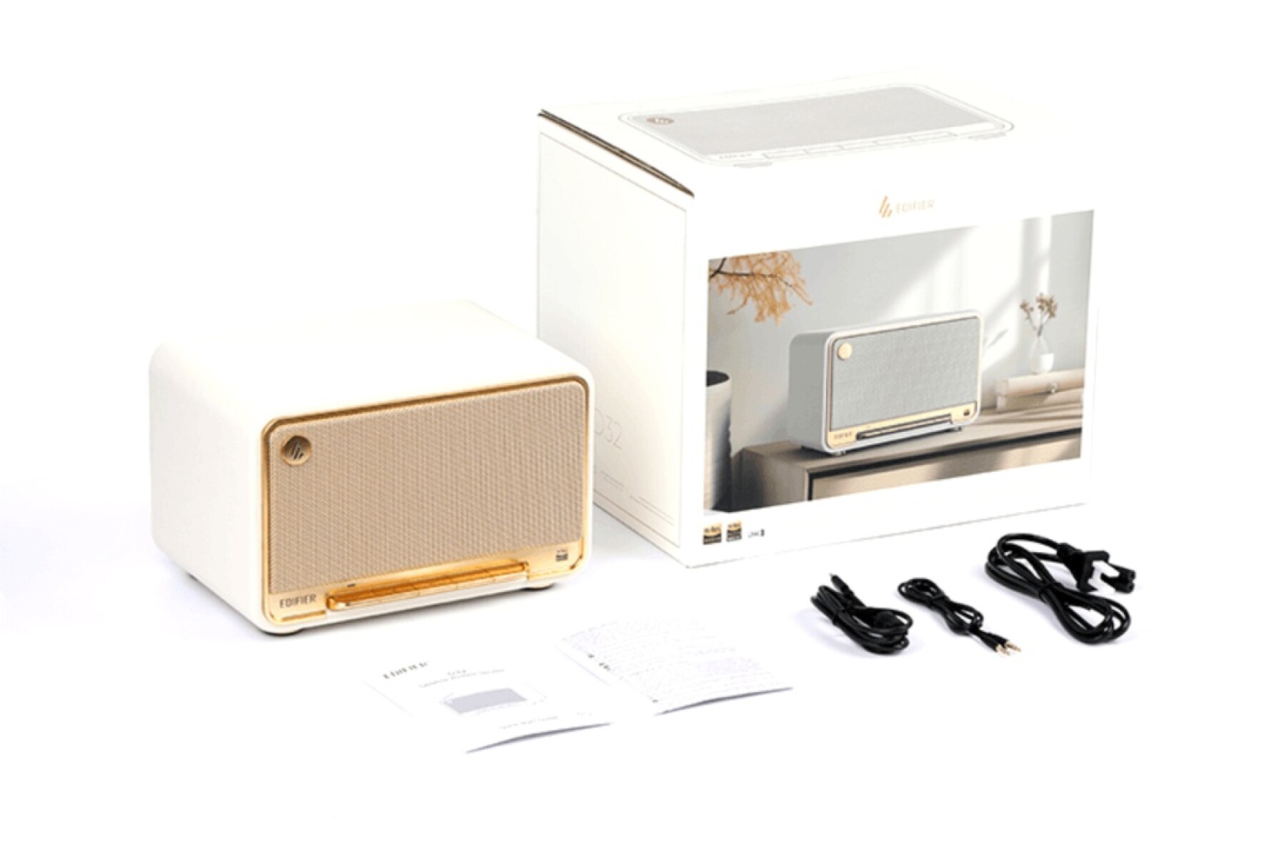 Parlante Portatil Edifier D32 Retro Blanco Bluetooth 