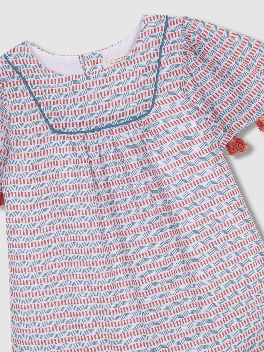 Vestido Estampado Blanco Roto