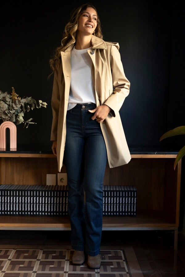Gabardina Impermeable Capucha BEIGE