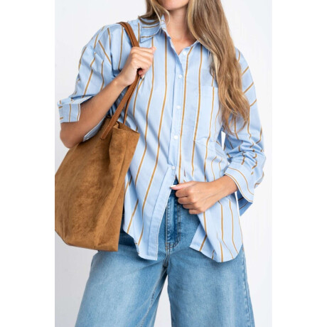 Camisa Rayada Azul