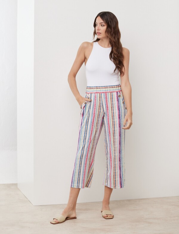 Pantalon Stripes MULTI/CRUDO