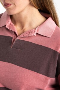 Sweater Polo Rayas Burdeos