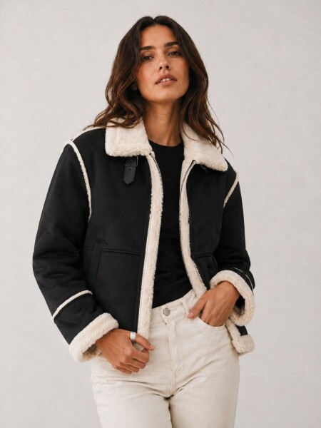 CAMPERA SLOWLY MGF102 NEGRO