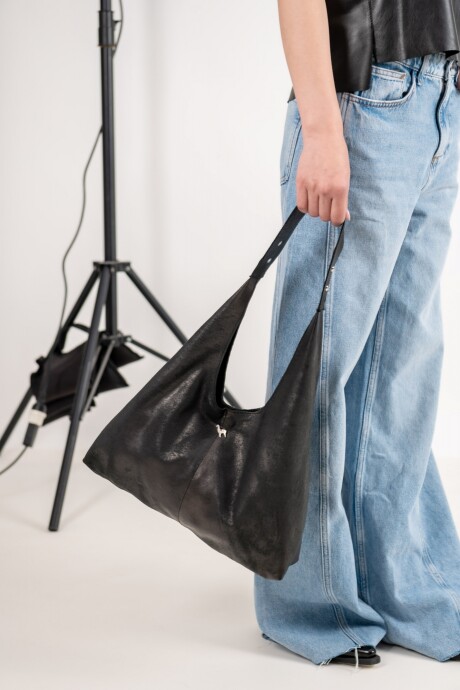 Cartera de cuero Oslo Negro Gastado