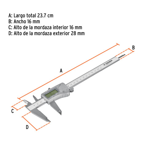 CALIBRE ELECT.DIGIT.ALTA PRESIC (MM-PULG) 6 TRUPER CALDI-6MP N/a