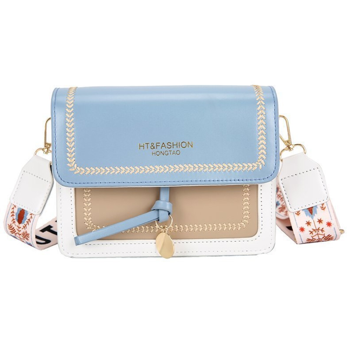 Cartera De Dama Estilo Indie - Celeste 