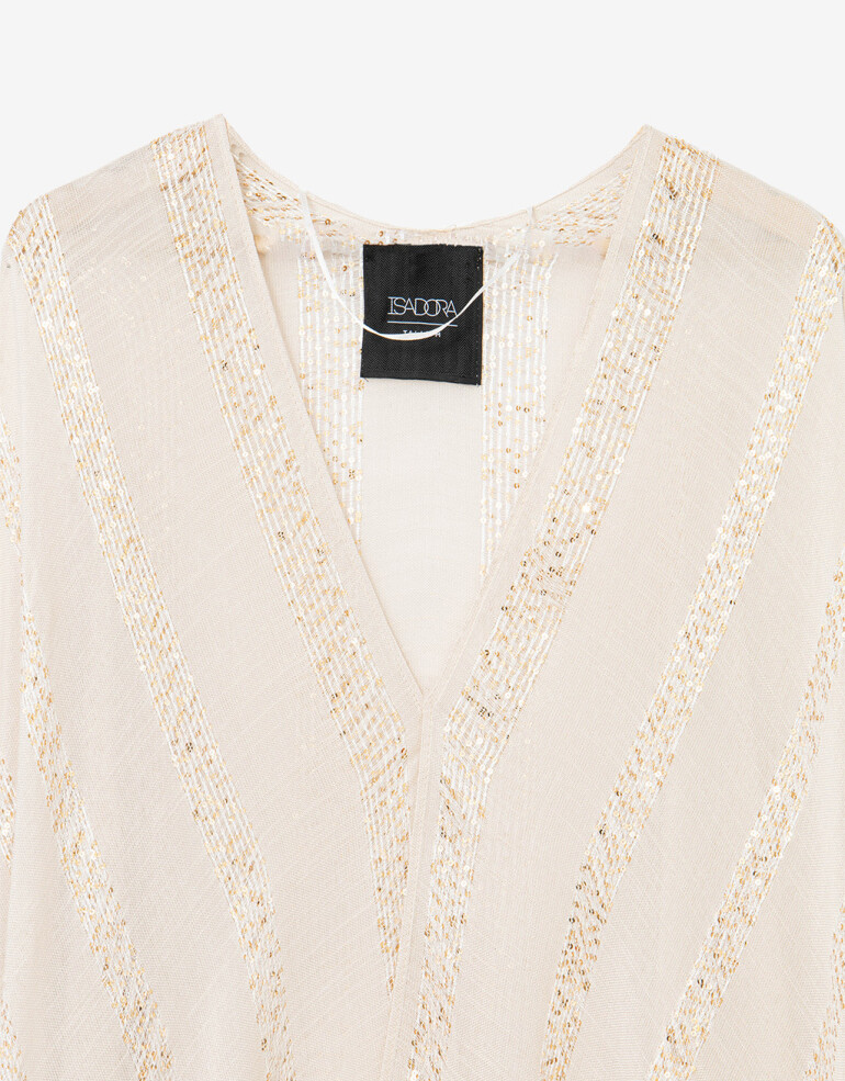 Kimonos Kimono Con Lurex - Blanco Crudo