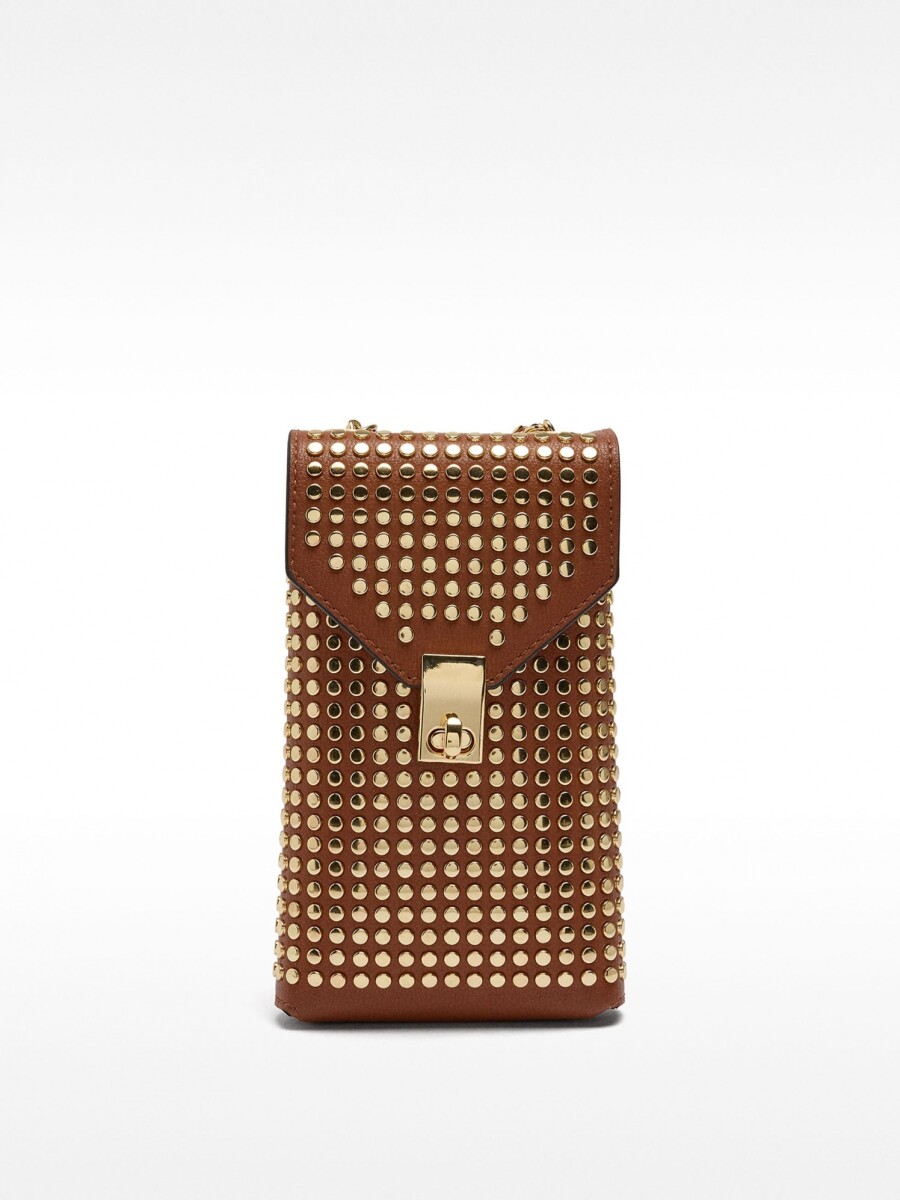 Bolso Para Móvil Con Tachuelas camel