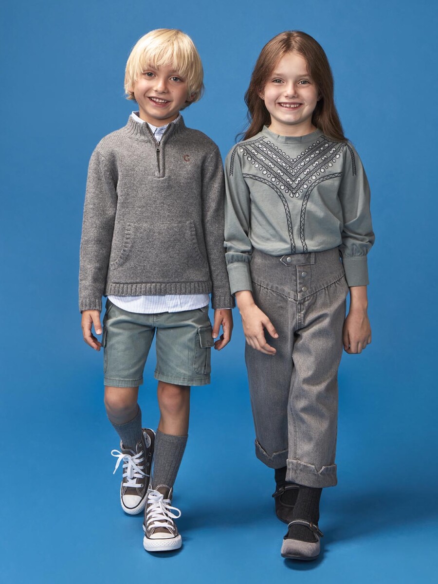 Camiseta Con Bordado Verde Oscuro