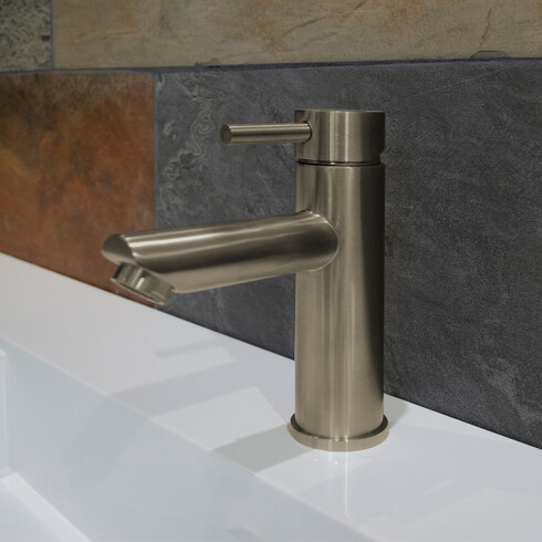 Lavatorio Bajo Volante Palito Terminacion Brush Nickel 35Mm Viseu 000