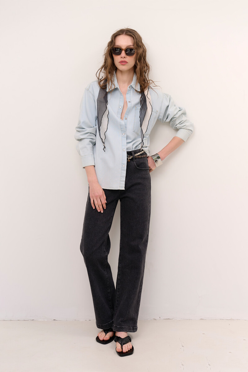 CAMISA JEAN BROCHE SKY