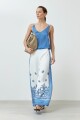 Pantalón estampado con guarda azul