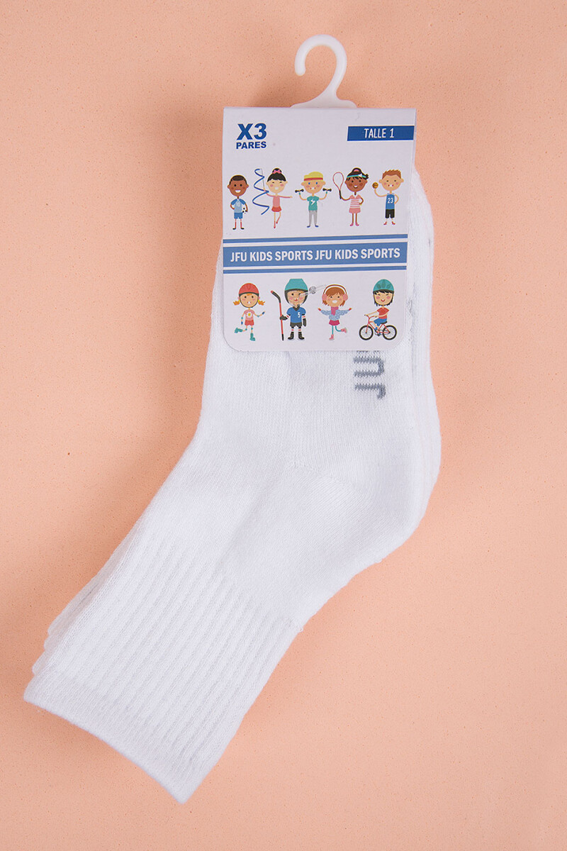 Pack x3 medias sport infantil Blanco
