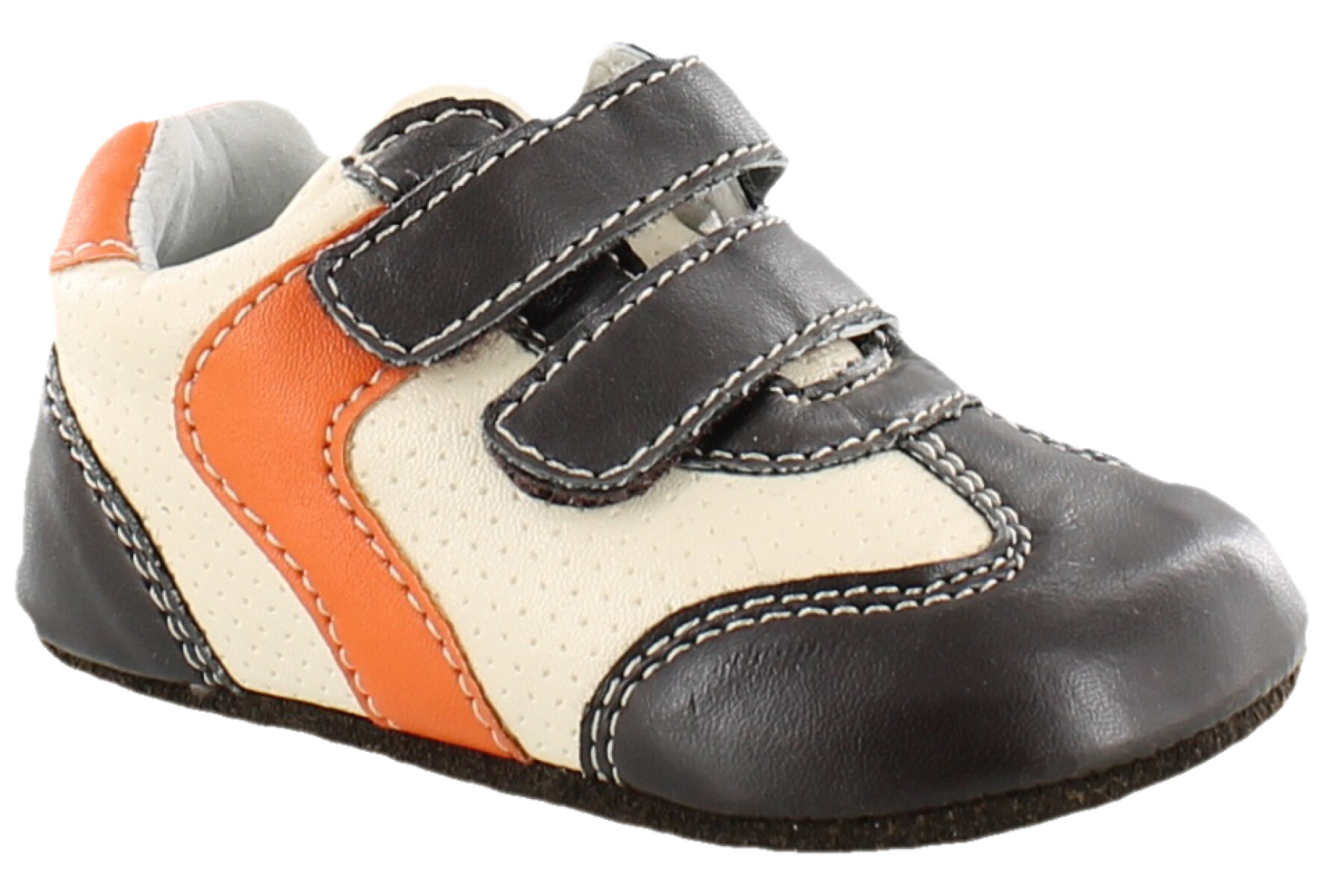 Championes de Niños Croco Kids Casual - Marrón Oscuro - Anaranjado 