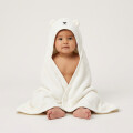 Toalla De Bebe Con Capucha Animales 80x80cm Blanco