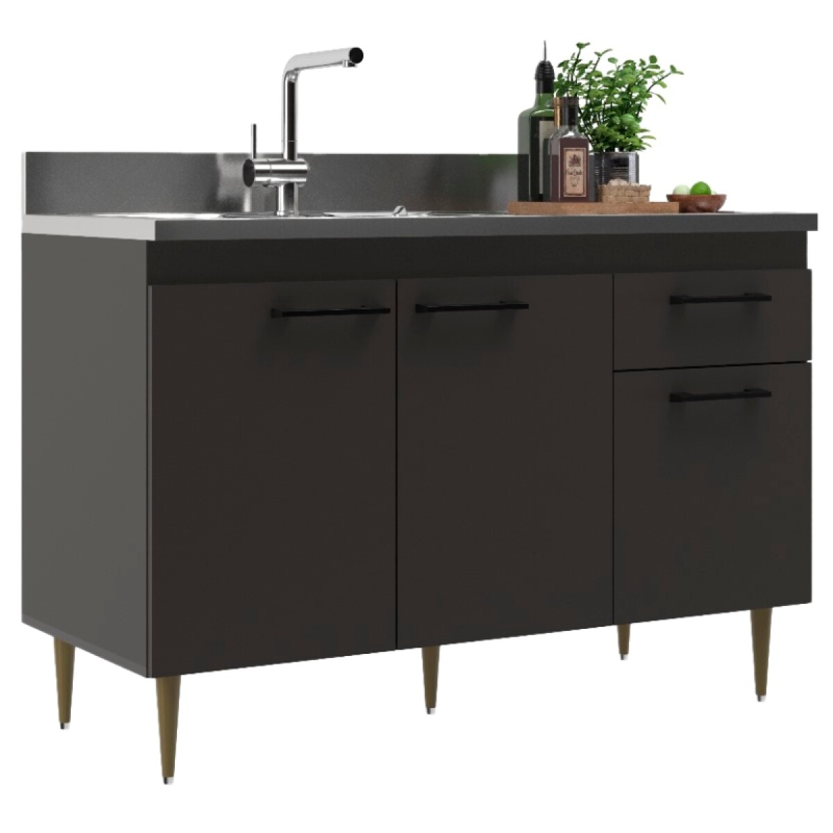 [ OUTLET ] Bajo mesada 3 puertas 1 cajón S/Pileta 120x50x73cm Volcano 